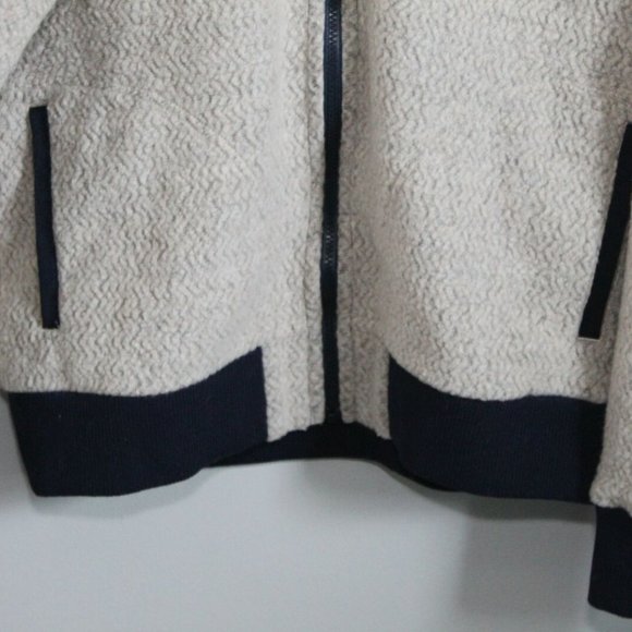 Patagonia Woolyester Fleece Jacket Full Zip Oat Navy Tan Men's Large H11922b - Picture 5 of 11